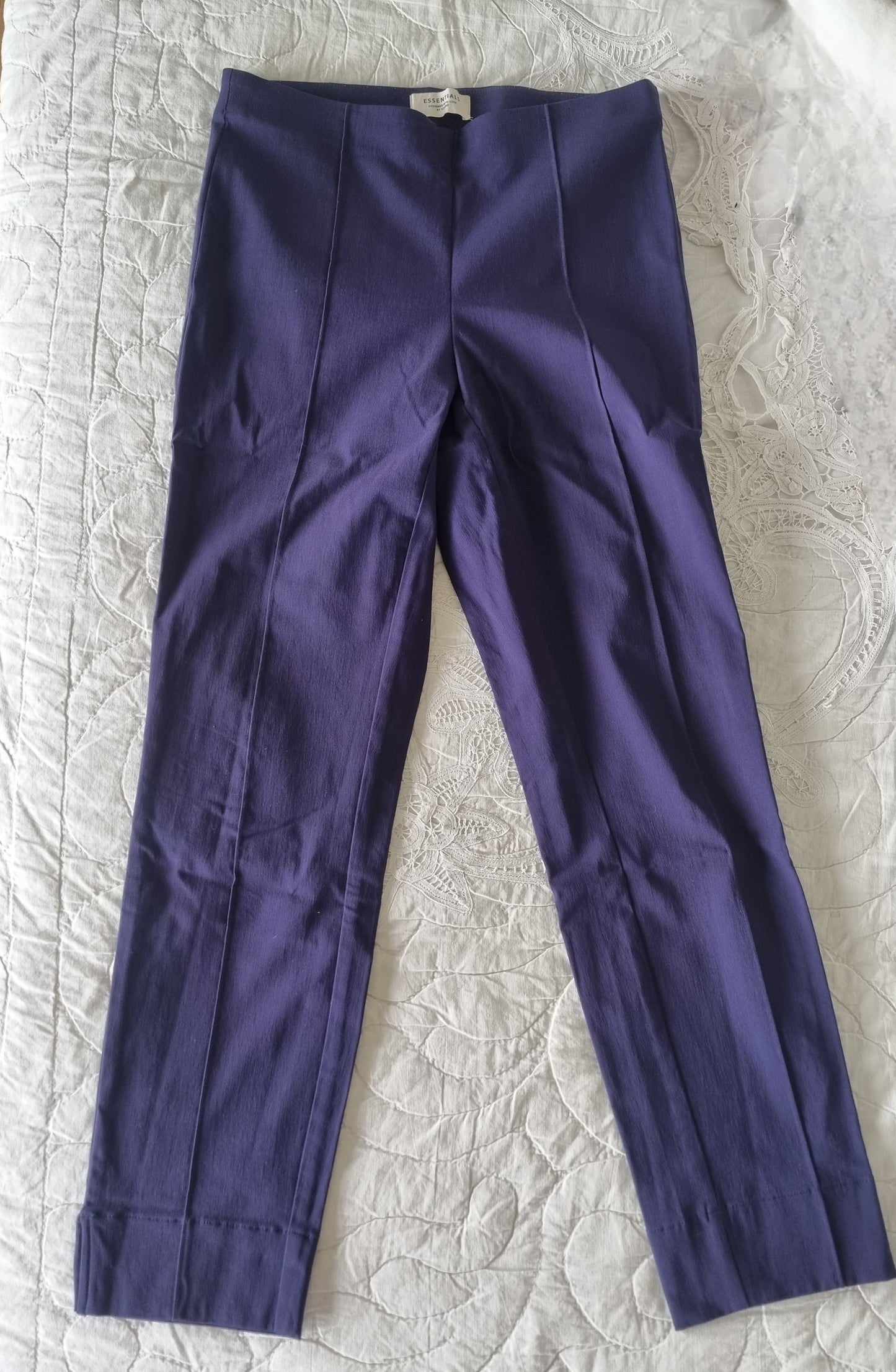 purple-blue elastic pants